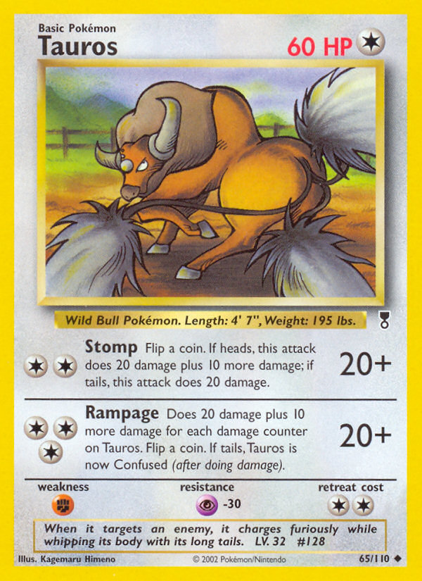 Tauros – Legendary Collection 65/110 Pokémon card