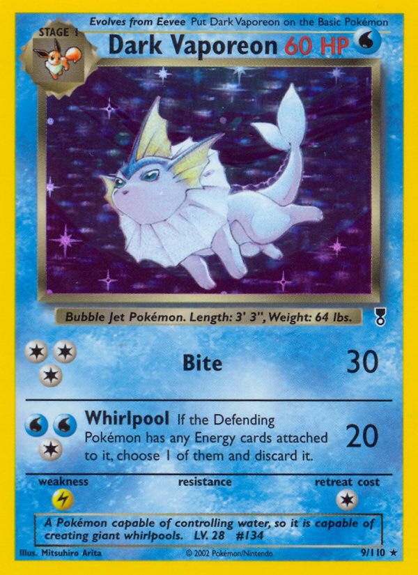 Dark Vaporeon – Legendary Collection 9/110 Pokémon card