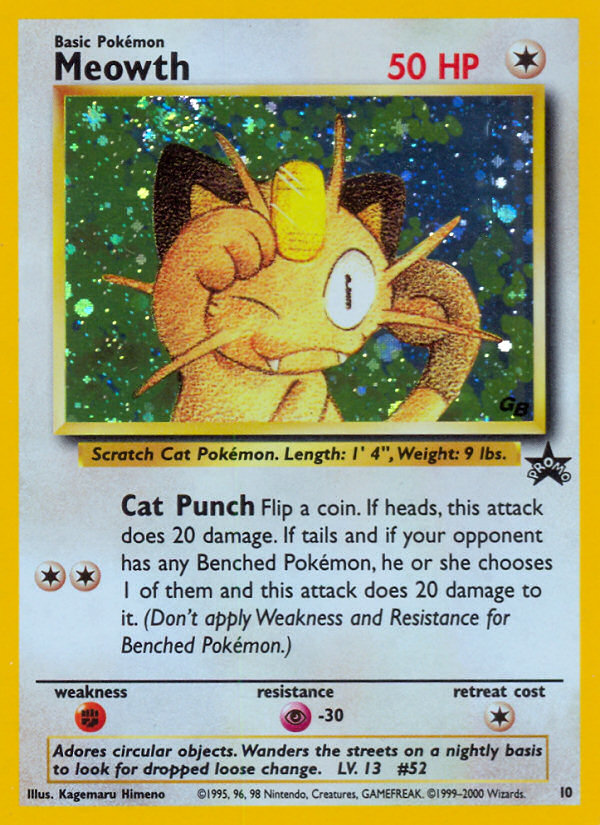 Meowth – Wizards Black Star Promos 10 Pokémon card