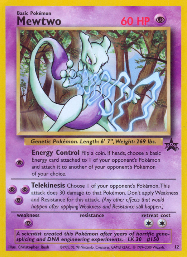 Mewtwo – Wizards Black Star Promos 12 Pokémon card
