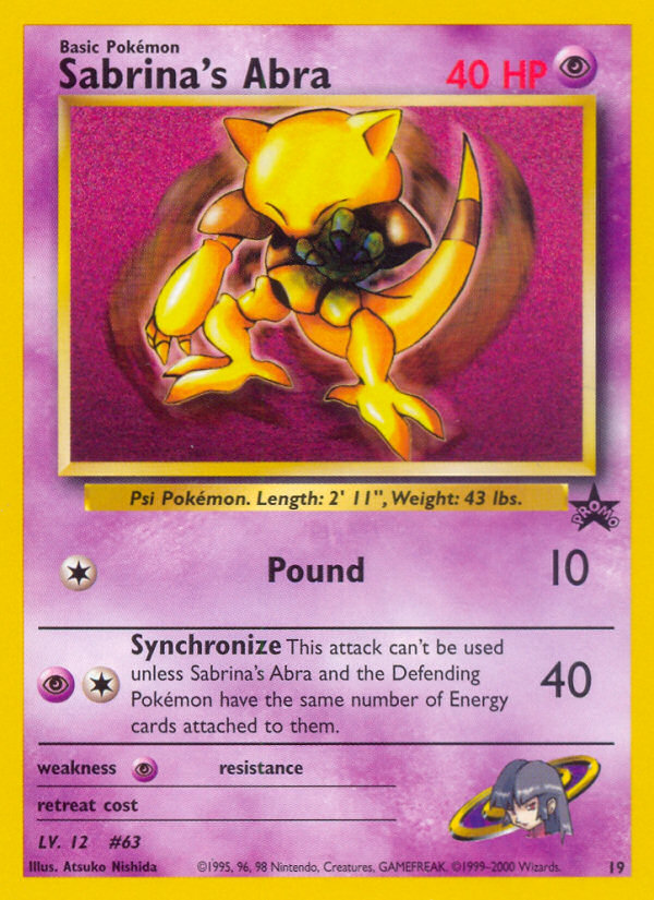 Sabrina's Abra – Wizards Black Star Promos 19 Pokémon card