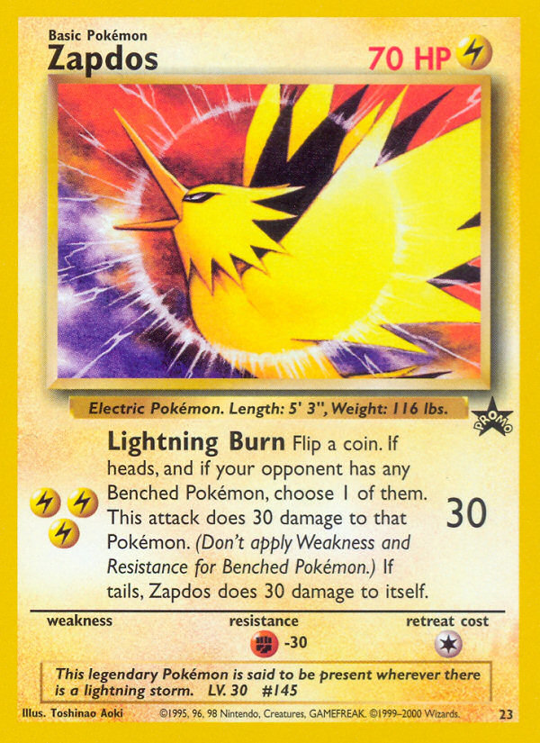 Zapdos – Wizards Black Star Promos 23 Pokémon card