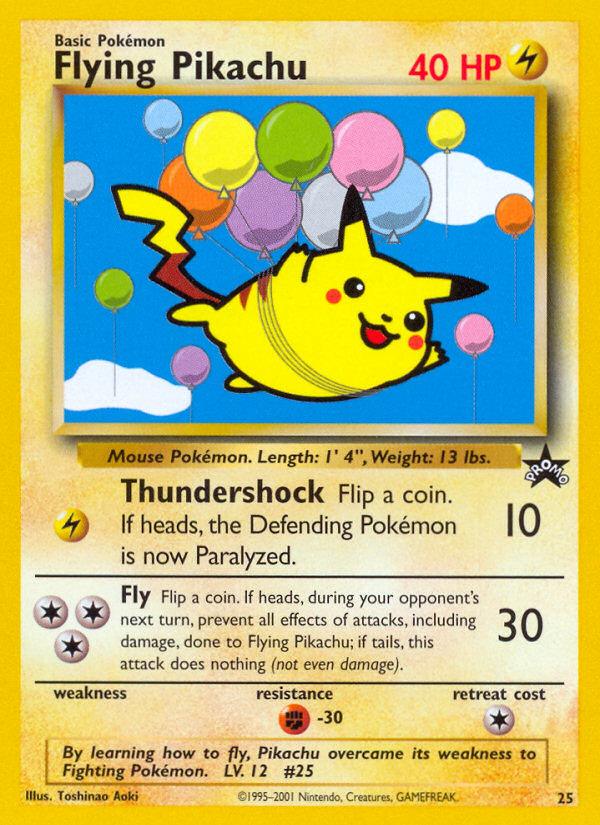 Flying Pikachu – Wizards Black Star Promos 25 Pokémon card