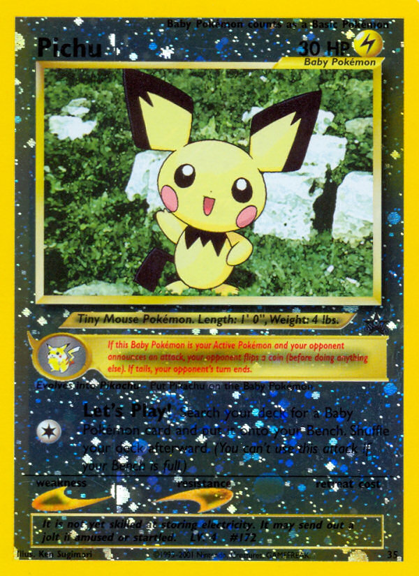 Pichu – Wizards Black Star Promos 35 Pokémon card