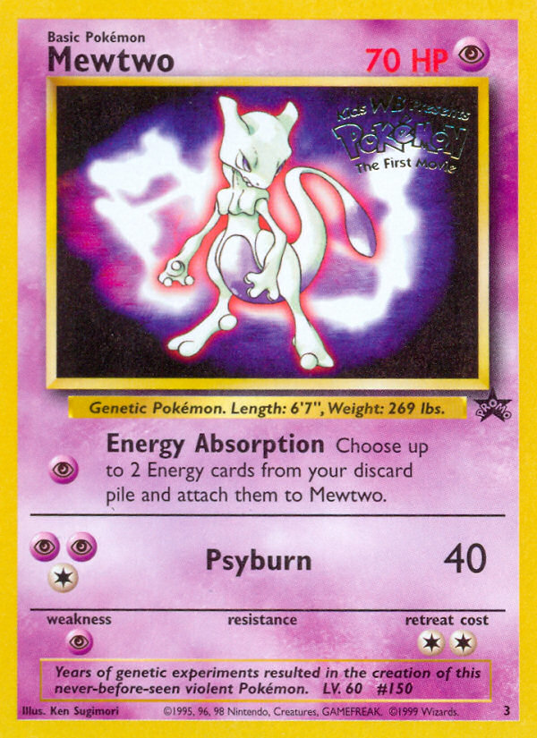 Mewtwo – Wizards Black Star Promos 3 Pokémon card