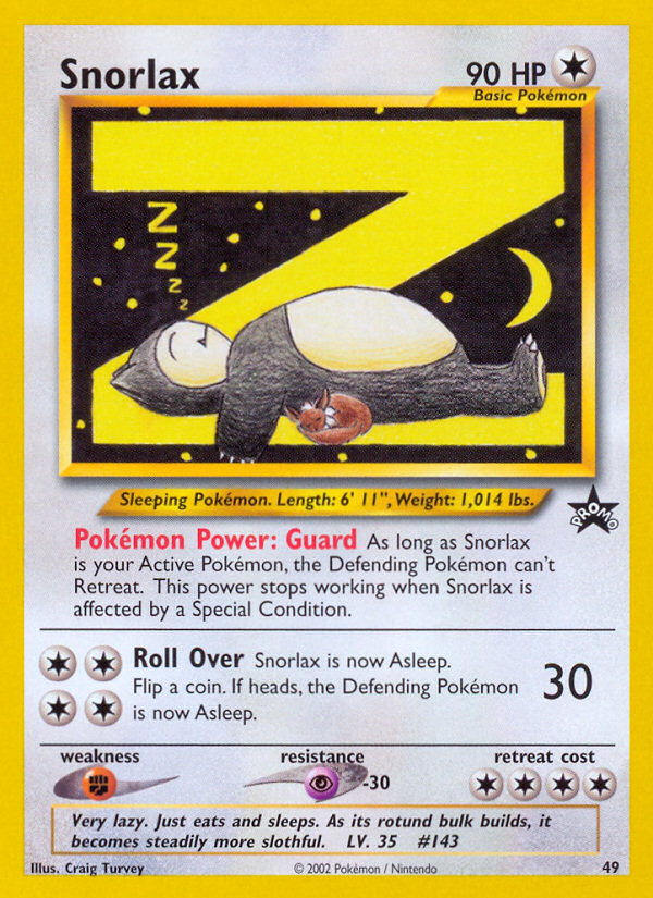 Snorlax – Wizards Black Star Promos 49 Pokémon card