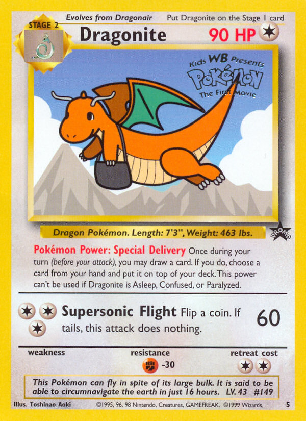 Dragonite – Wizards Black Star Promos 5 Pokémon card