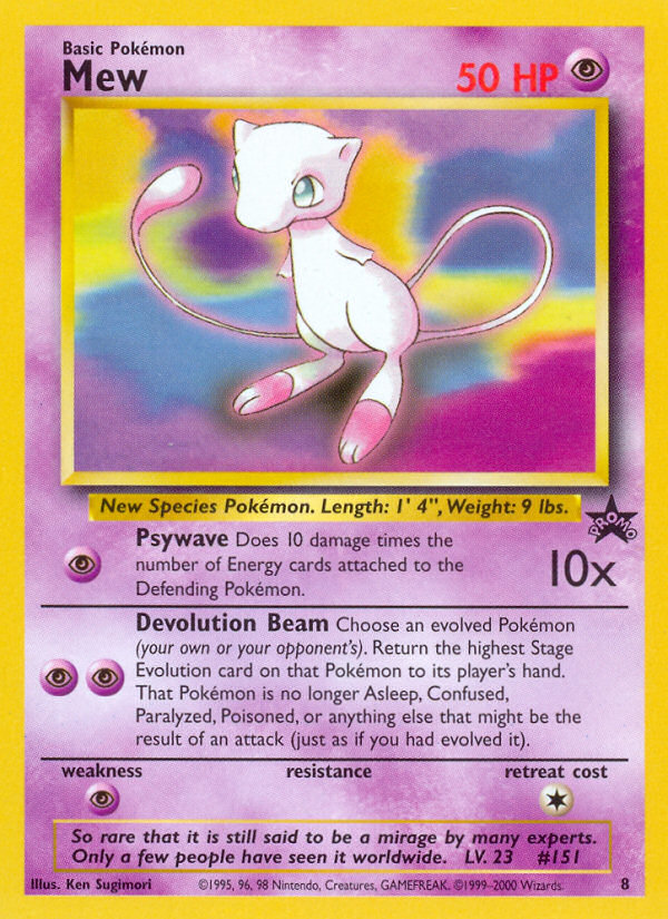 Mew – Wizards Black Star Promos 8 Pokémon card