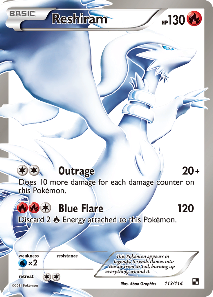 Reshiram – Black & White 113/114 Pokémon card