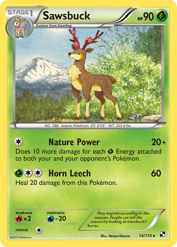 Sawsbuck – Black & White 14/114 Pokémon card