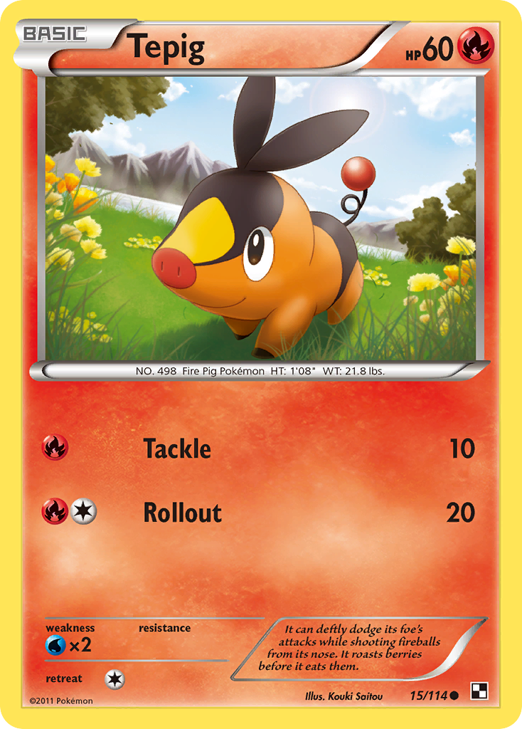 Tepig – Black & White 15/114 Pokémon card