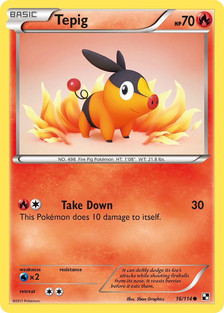 Tepig – Black & White 16/114 Pokémon card