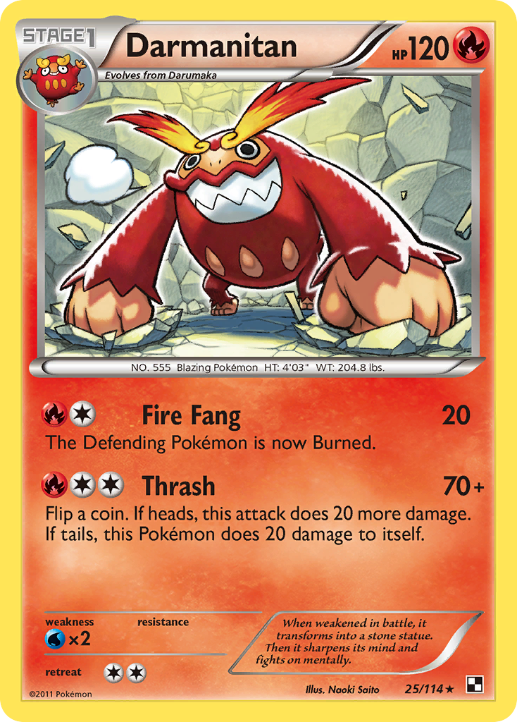 Darmanitan – Black & White 25/114 Pokémon card