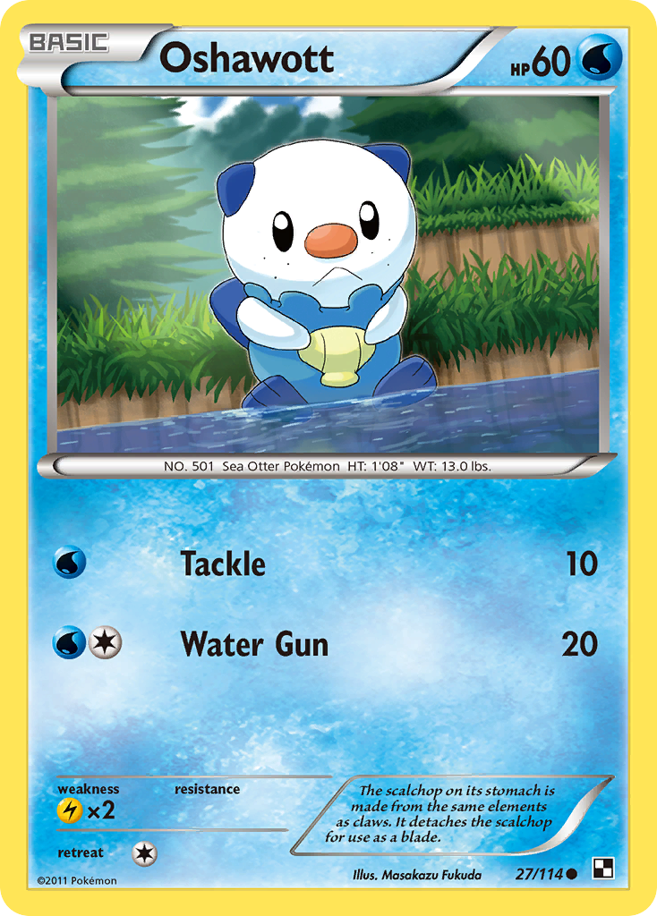 Oshawott – Black & White 27/114 Pokémon card
