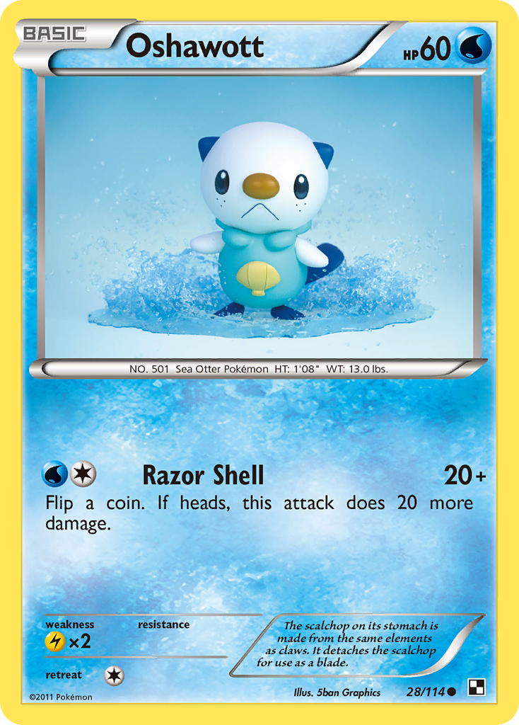 Oshawott – Black & White 28/114 Pokémon card