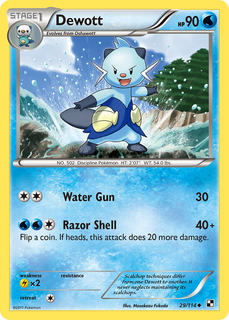 Dewott – Black & White 29/114 Pokémon card