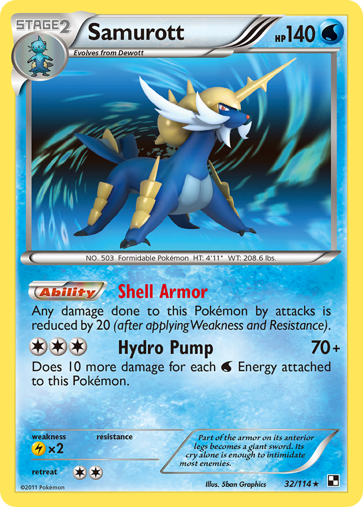 Samurott – Black & White 32/114 Pokémon card