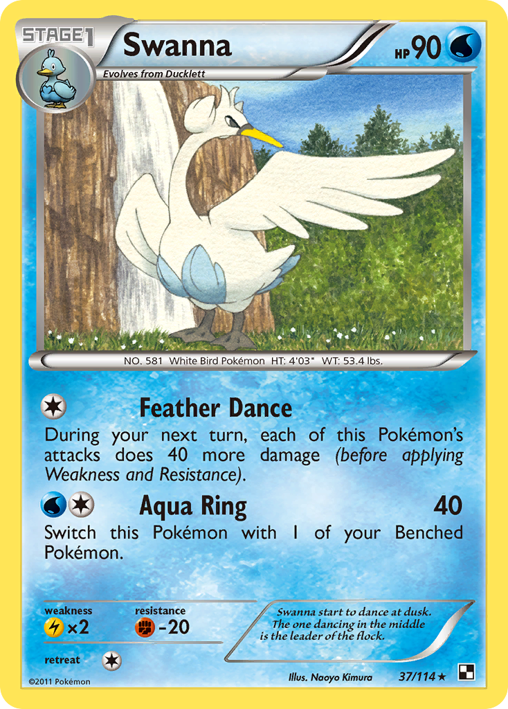 Swanna – Black & White 37/114 Pokémon card