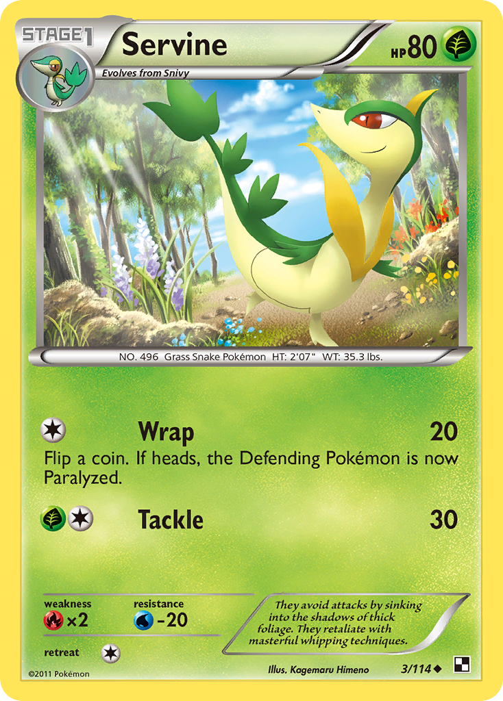 Servine – Black & White 3/114 Pokémon card