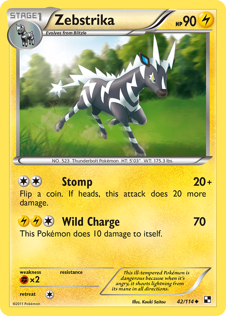 Zebstrika – Black & White 42/114 Pokémon card