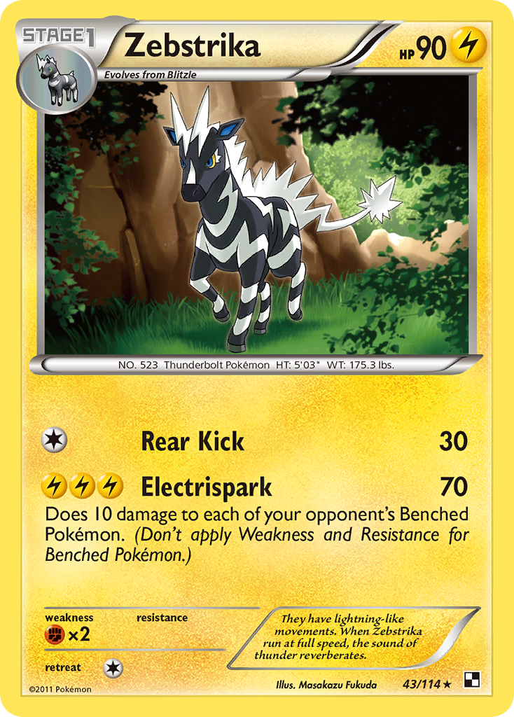 Zebstrika – Black & White 43/114 Pokémon card