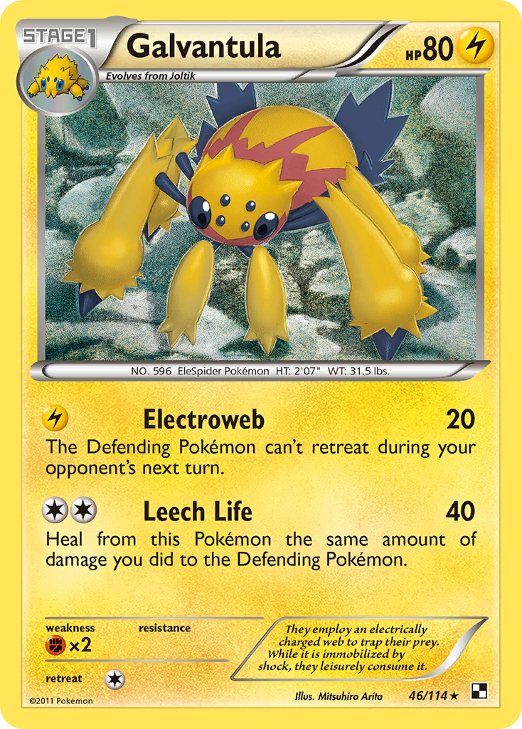 Galvantula – Black & White 46/114 Pokémon card