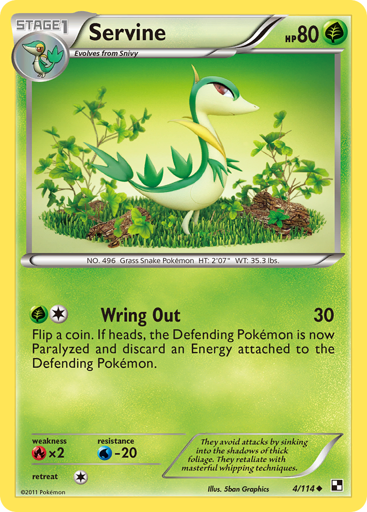 Servine – Black & White 4/114 Pokémon card