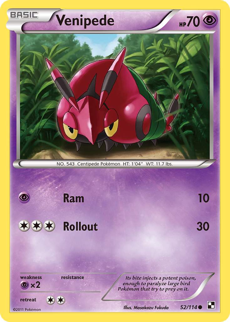 Venipede – Black & White 52/114 Pokémon card