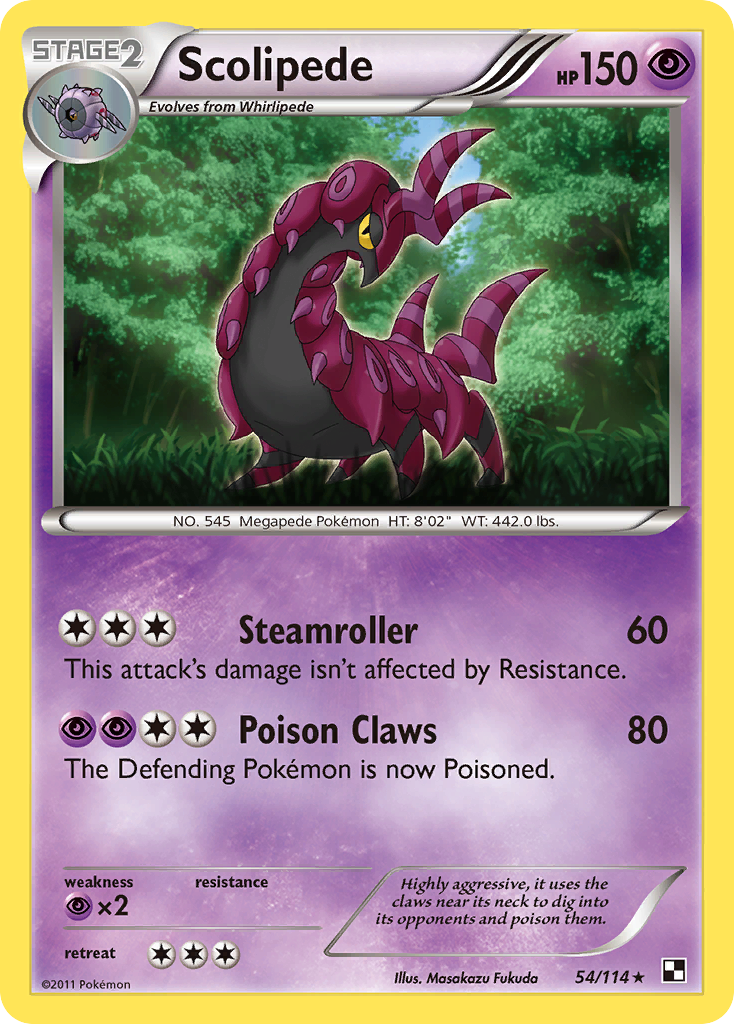 Scolipede – Black & White 54/114 Pokémon card