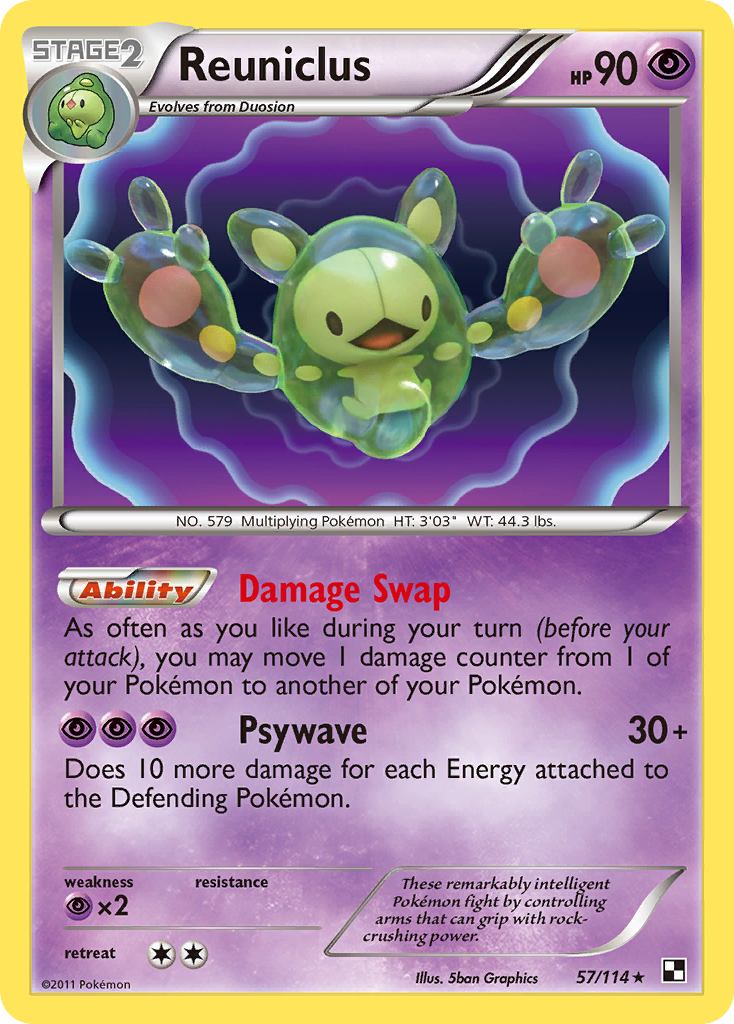 Reuniclus – Black & White 57/114 Pokémon card