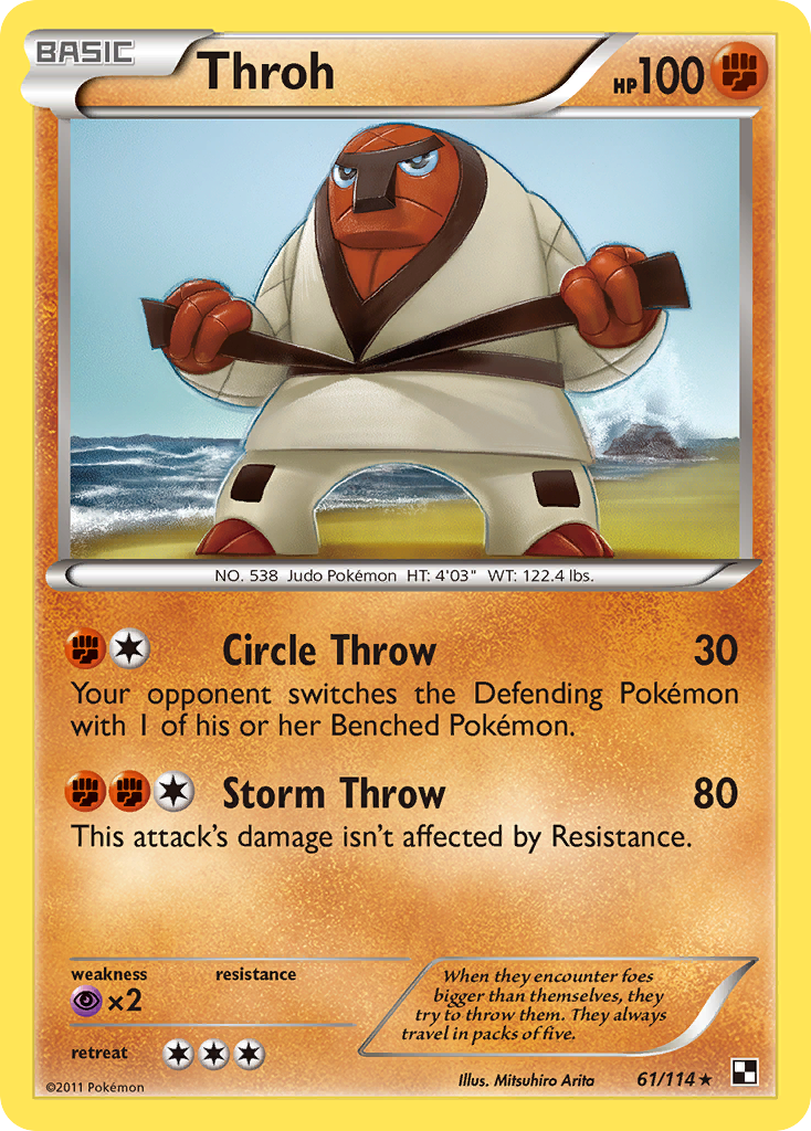 Throh – Black & White 61/114 Pokémon card