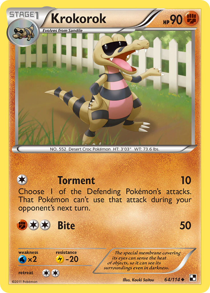 Krokorok – Black & White 64/114 Pokémon card