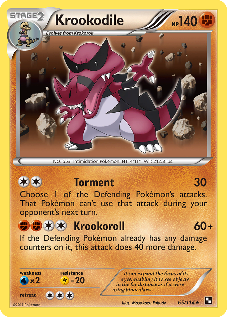 Krookodile – Black & White 65/114 Pokémon card