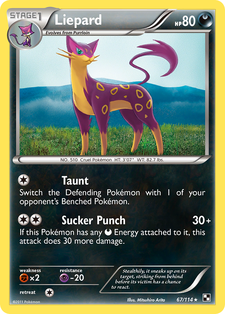 Liepard – Black & White 67/114 Pokémon card