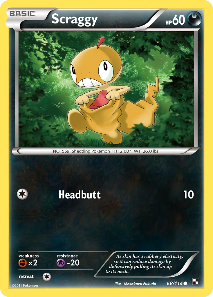 Scraggy – Black & White 68/114 Pokémon card