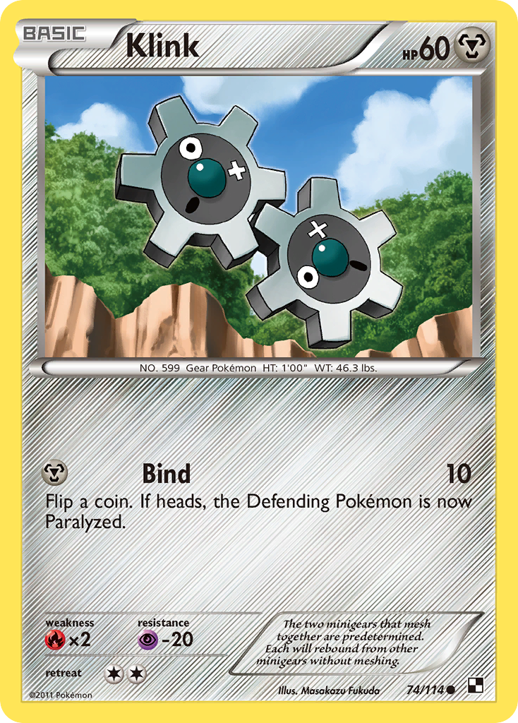 Klink – Black & White 74/114 Pokémon card