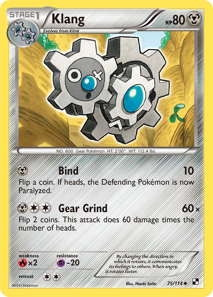 Klang – Black & White 75/114 Pokémon card
