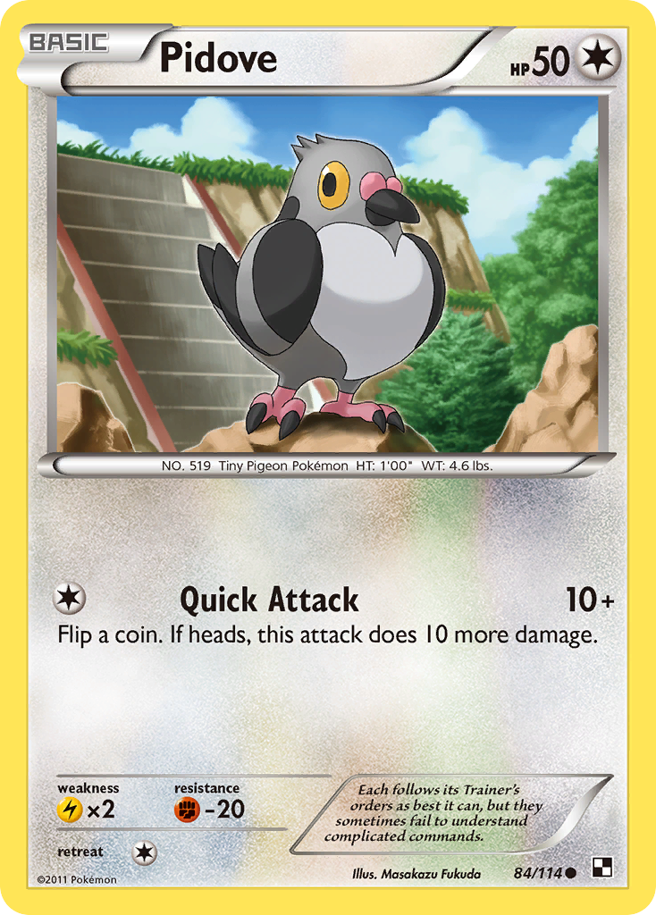 Pidove – Black & White 84/114 Pokémon card