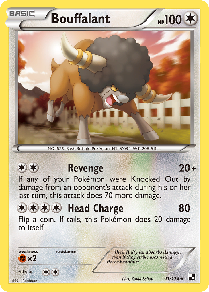 Bouffalant – Black & White 91/114 Pokémon card