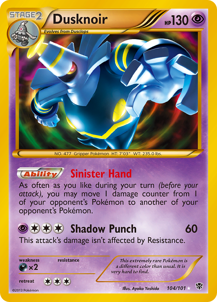Dusknoir – Plasma Blast 104/101 Pokémon card