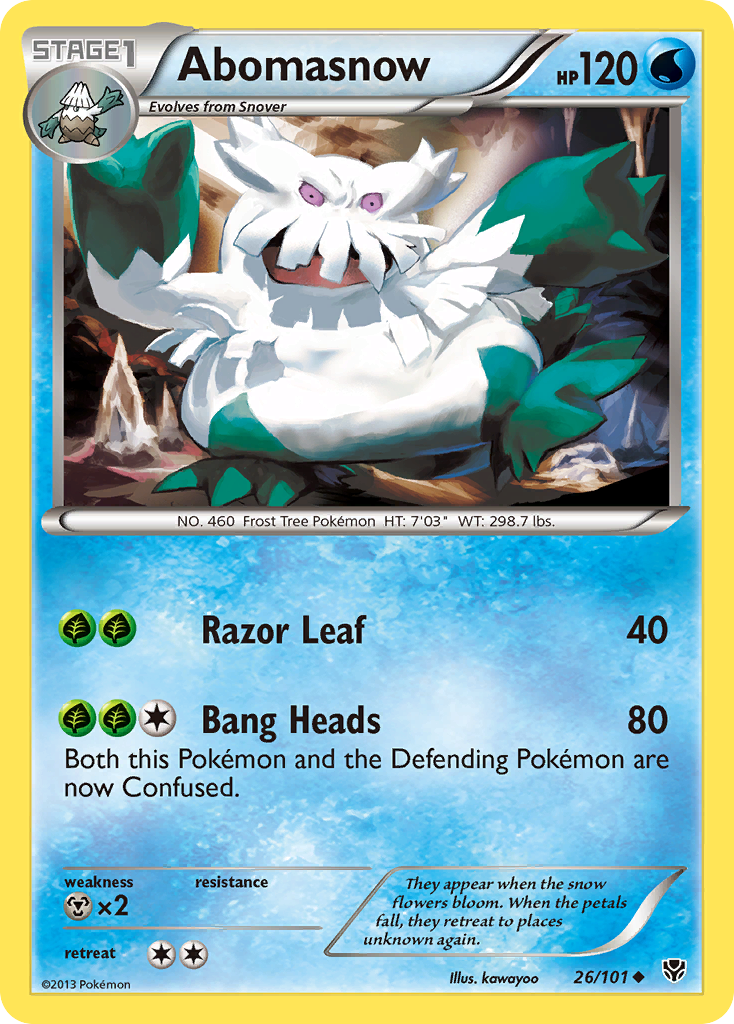 Abomasnow – Plasma Blast 26/101 Pokémon card