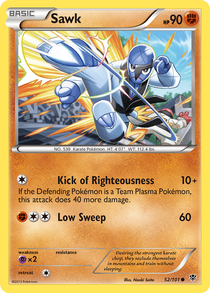 Sawk – Plasma Blast 52/101 Pokémon card