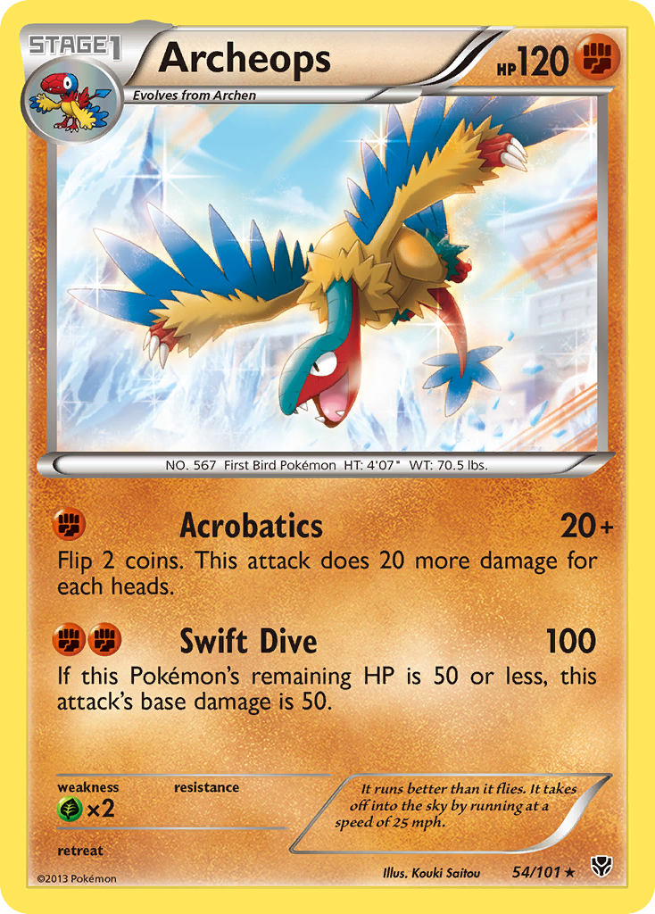 Archeops – Plasma Blast 54/101 Pokémon card