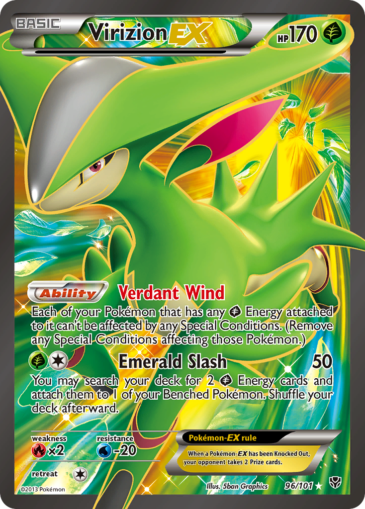Virizion-EX – Plasma Blast 96/101 Pokémon card
