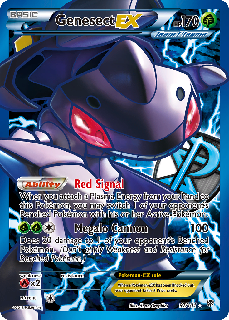 Genesect-EX – Plasma Blast 97/101 Pokémon card