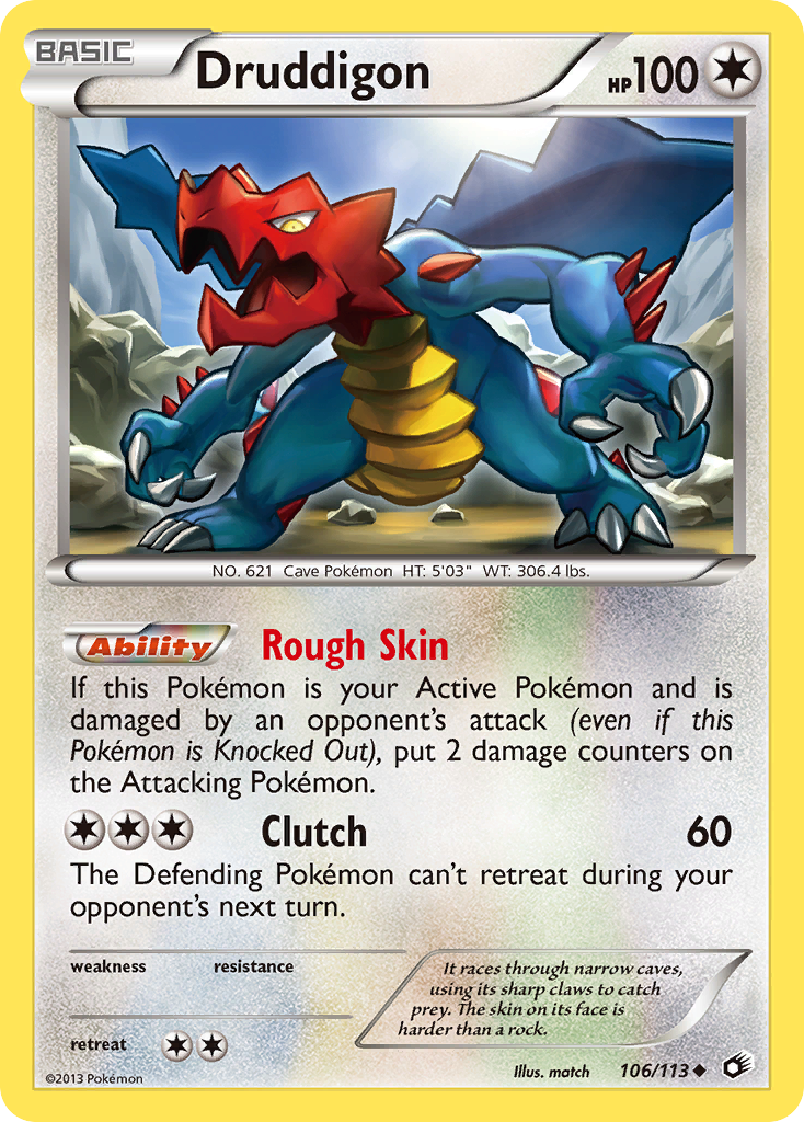 Druddigon – Legendary Treasures 106/113 Pokémon card