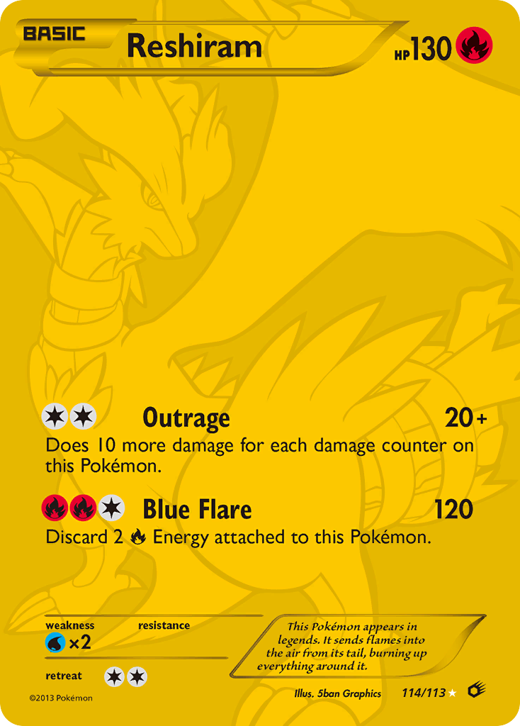 Reshiram – Legendary Treasures 114/113 Pokémon card