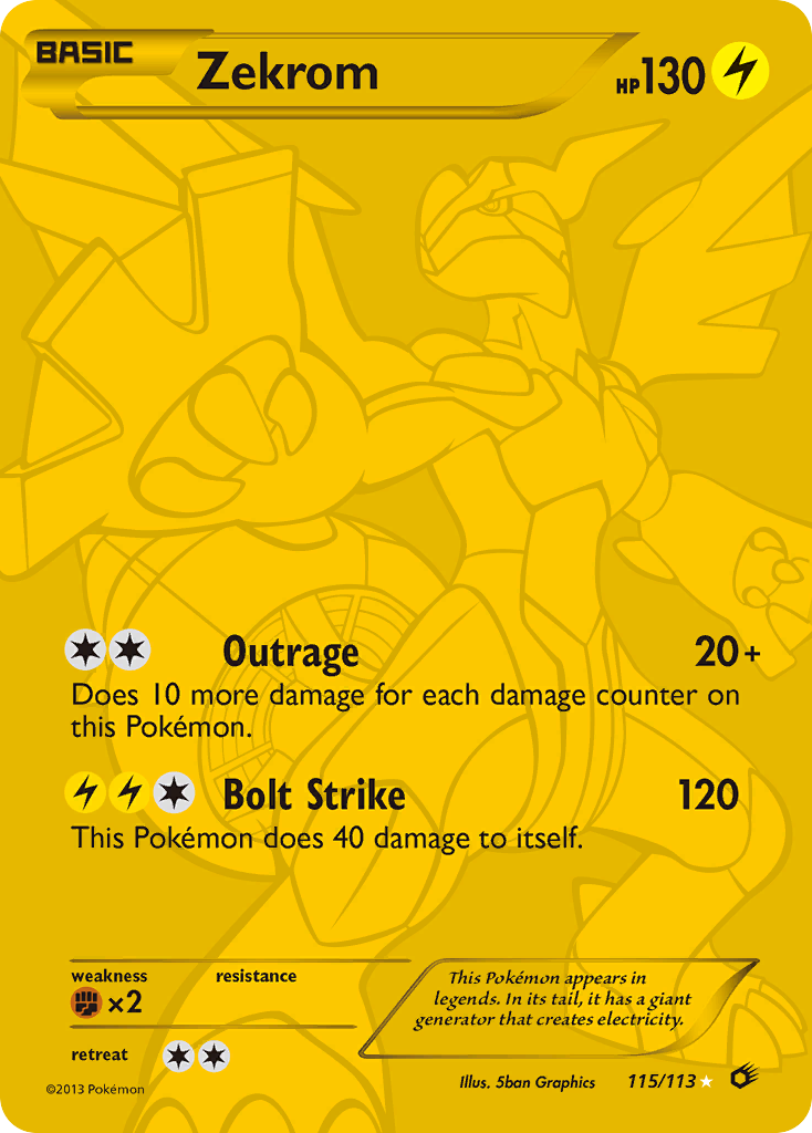 Zekrom – Legendary Treasures 115/113 Pokémon card