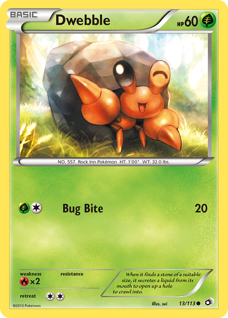 Dwebble – Legendary Treasures 13/113 Pokémon card