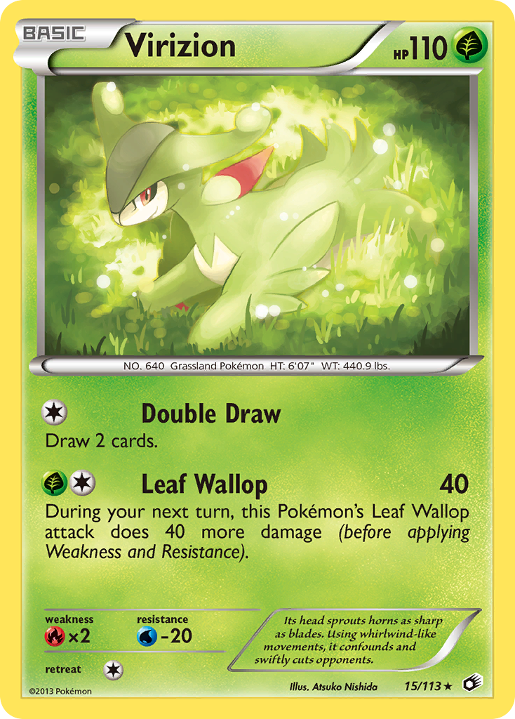 Virizion – Legendary Treasures 15 Pokémon card